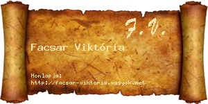 Facsar Viktória névjegykártya